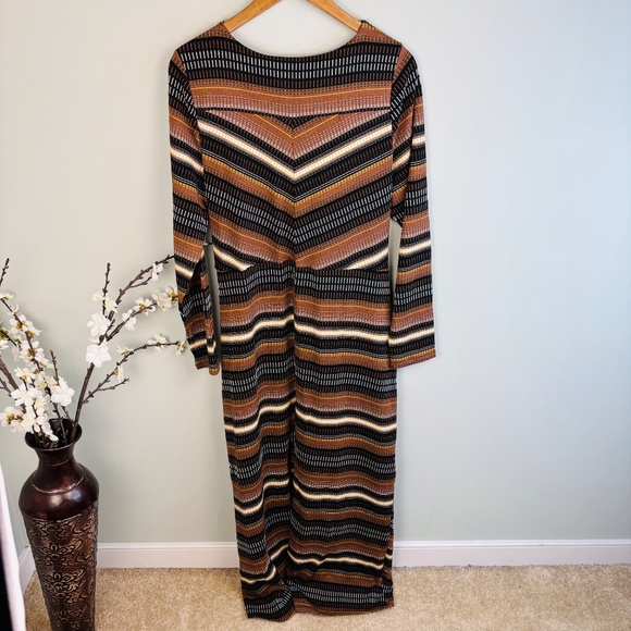 Anthropologie Maeve Striped Wrap Midi Knit Size XL - Picture 6 of 6